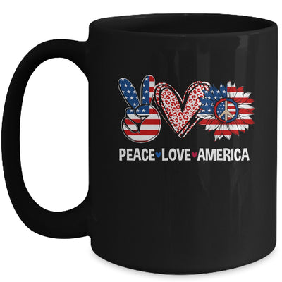 Peace Love America US Flag Fourth Womens 4th Of July Patriot Mug | siriusteestore