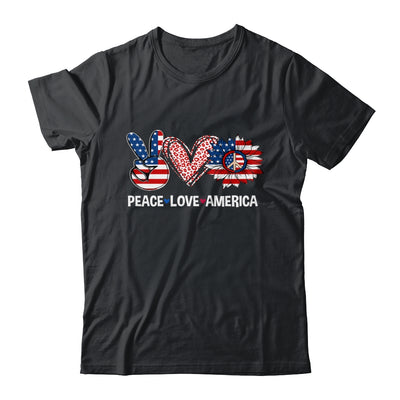 Peace Love America US Flag Fourth Womens 4th Of July Patriot Shirt & Tank Top | siriusteestore
