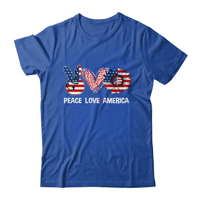 Peace Love America US Flag Fourth Womens 4th Of July Patriot Shirt & Tank Top | siriusteestore