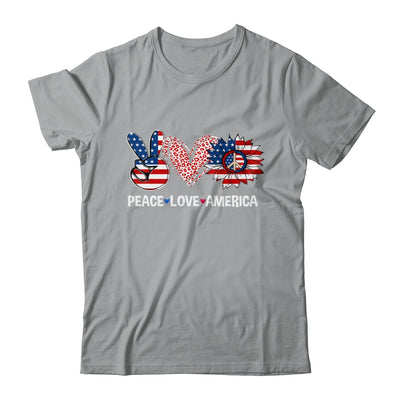 Peace Love America US Flag Fourth Womens 4th Of July Patriot Shirt & Tank Top | siriusteestore