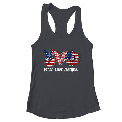 Peace Love America US Flag Fourth Womens 4th Of July Patriot Shirt & Tank Top | siriusteestore