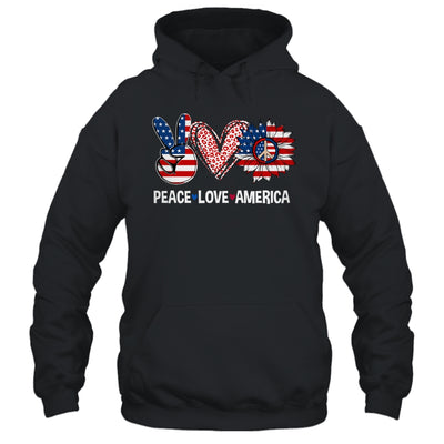 Peace Love America US Flag Fourth Womens 4th Of July Patriot Shirt & Tank Top | siriusteestore