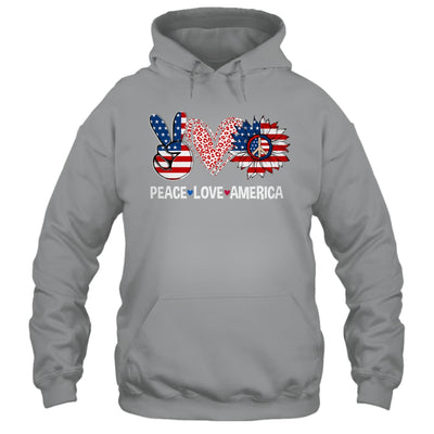 Peace Love America US Flag Fourth Womens 4th Of July Patriot Shirt & Tank Top | siriusteestore