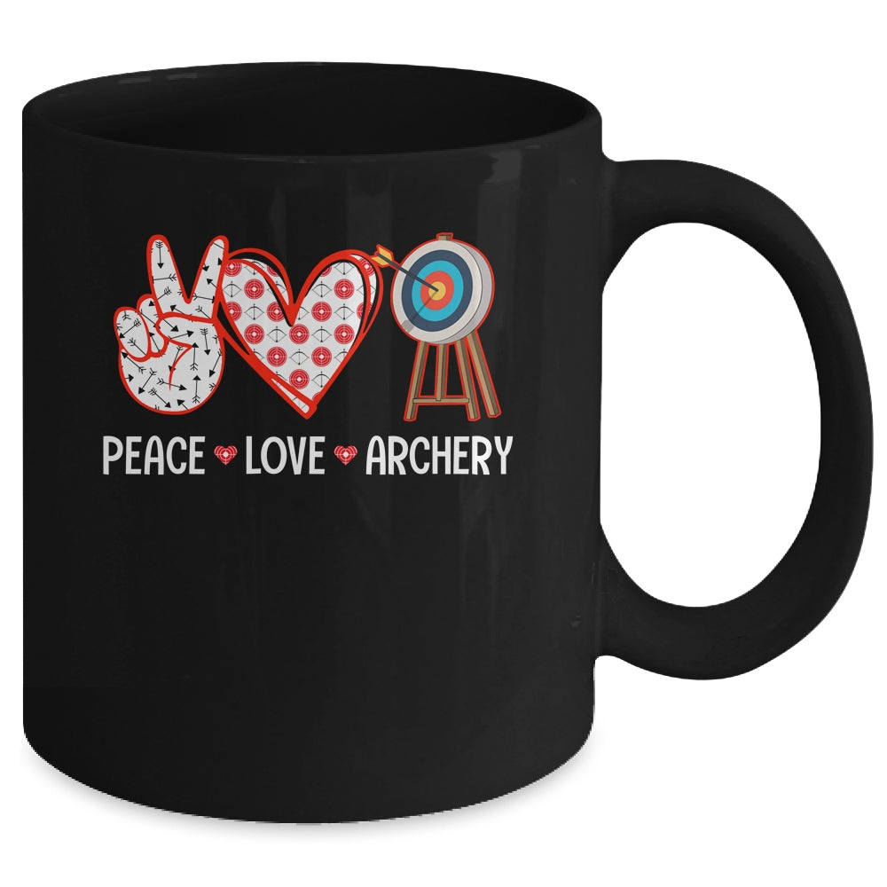 Peace Love Archery Target Men Women Girls Archers Design Mug | siriusteestore