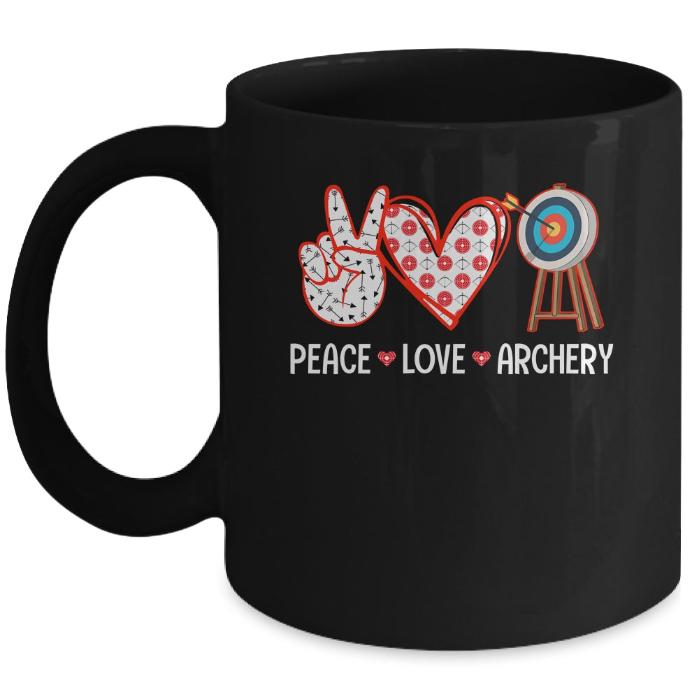 Peace Love Archery Target Men Women Girls Archers Design Mug | siriusteestore