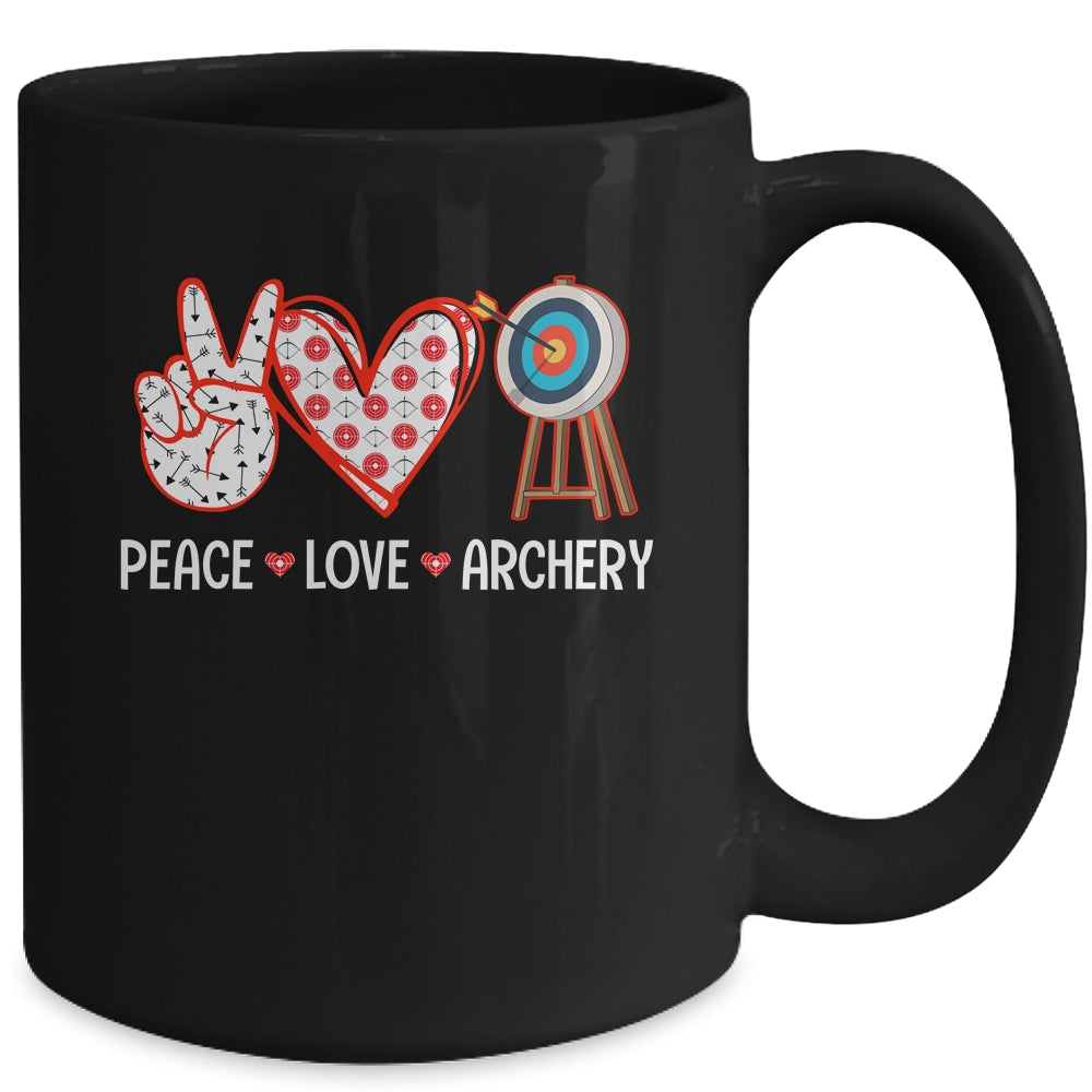 Peace Love Archery Target Men Women Girls Archers Design Mug | siriusteestore