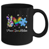Peace Love Autism Puzzle In April We Wear Blue For Autism Mug | siriusteestore