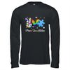 Peace Love Autism Puzzle In April We Wear Blue For Autism Shirt & Hoodie | siriusteestore