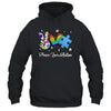Peace Love Autism Puzzle In April We Wear Blue For Autism Shirt & Hoodie | siriusteestore