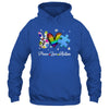 Peace Love Autism Puzzle In April We Wear Blue For Autism Shirt & Hoodie | siriusteestore