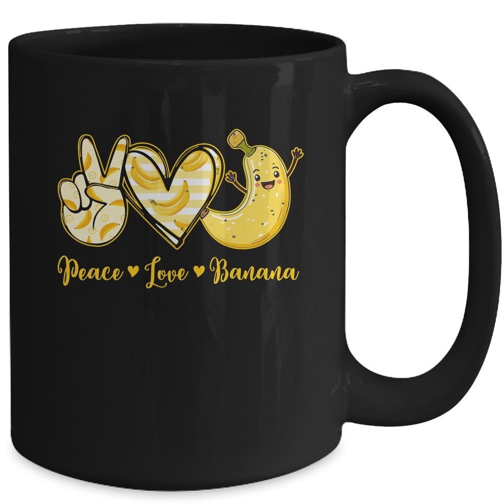 Peace Love Bananas Fresh Banana Fruit Lover Men Women Kids Mug | siriusteestore