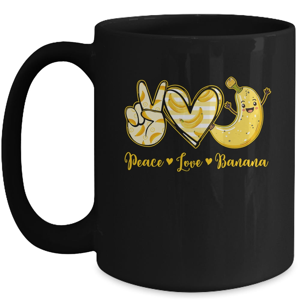 Peace Love Bananas Fresh Banana Fruit Lover Men Women Kids Mug | siriusteestore