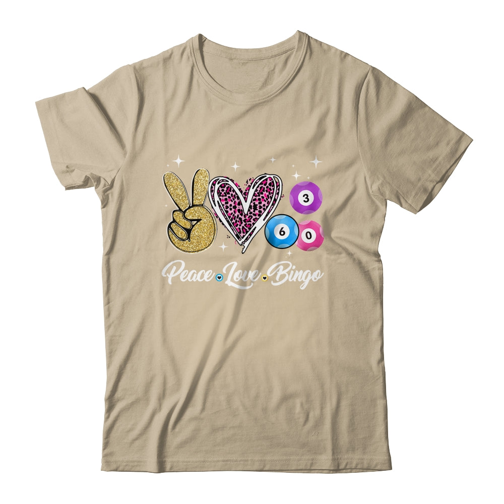 Peace Love Bingo Funny Lucky Bingo Lover Gambling For Women Shirt & Tank Top | siriusteestore