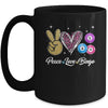Peace Love Bingo Funny Lucky Bingo Lover Gambling For Women Mug | siriusteestore