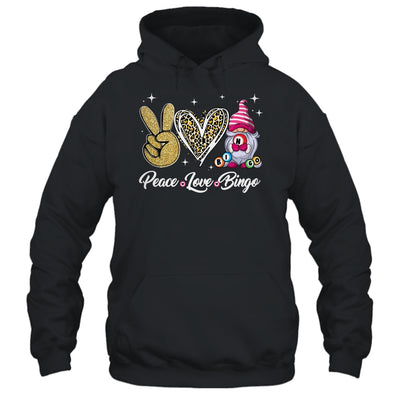 Peace Love Bingo Funny Lucky Design Bingo Gnome Lover Women Shirt & Tank Top | siriusteestore