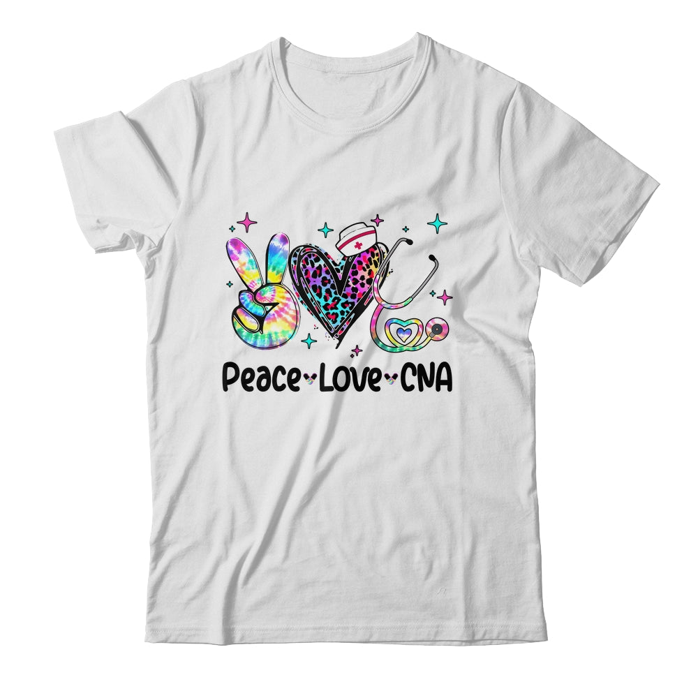 Peace Love CNA Leopard Heart Stethoscope Nursing Nurse Week Shirt & Tank Top | siriusteestore