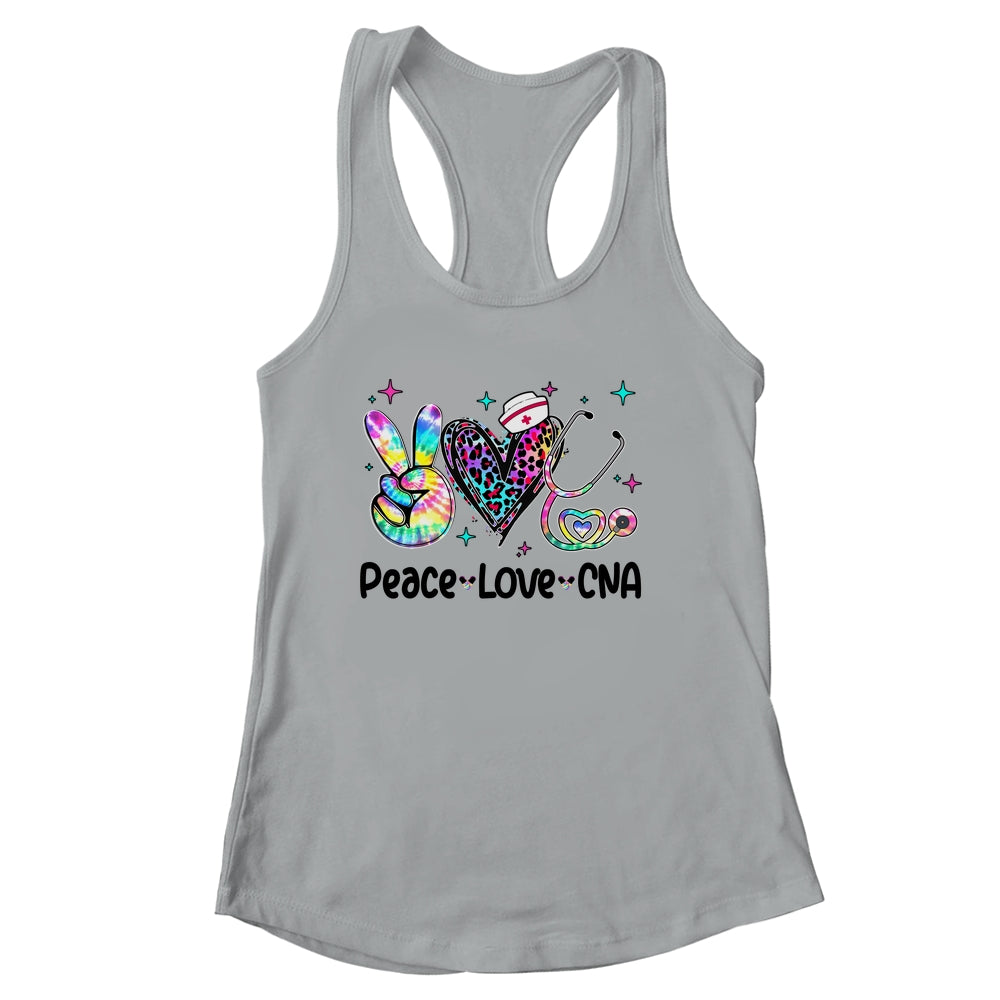 Peace Love CNA Leopard Heart Stethoscope Nursing Nurse Week Shirt & Tank Top | siriusteestore