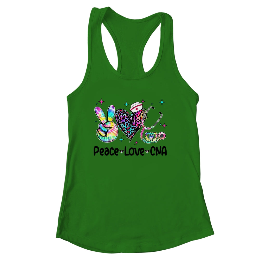 Peace Love CNA Leopard Heart Stethoscope Nursing Nurse Week Shirt & Tank Top | siriusteestore