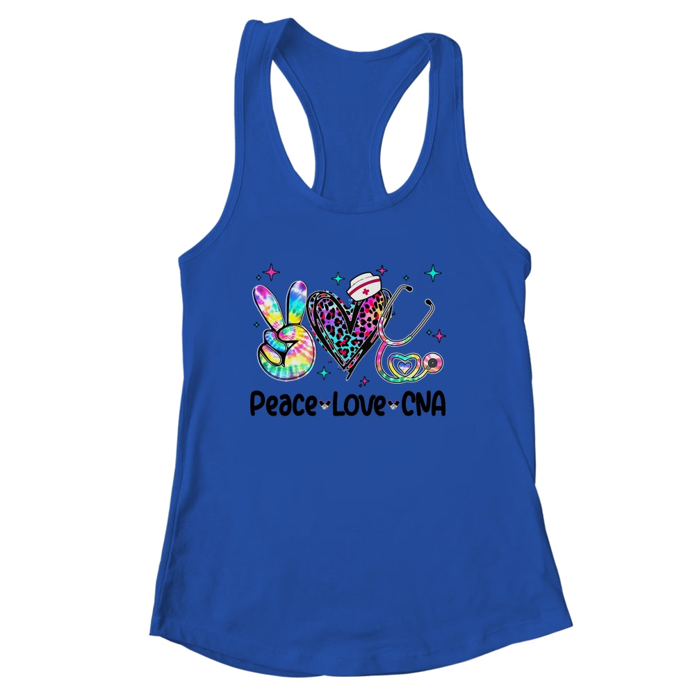 Peace Love CNA Leopard Heart Stethoscope Nursing Nurse Week Shirt & Tank Top | siriusteestore