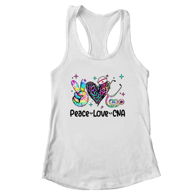 Peace Love CNA Leopard Heart Stethoscope Nursing Nurse Week Shirt & Tank Top | siriusteestore