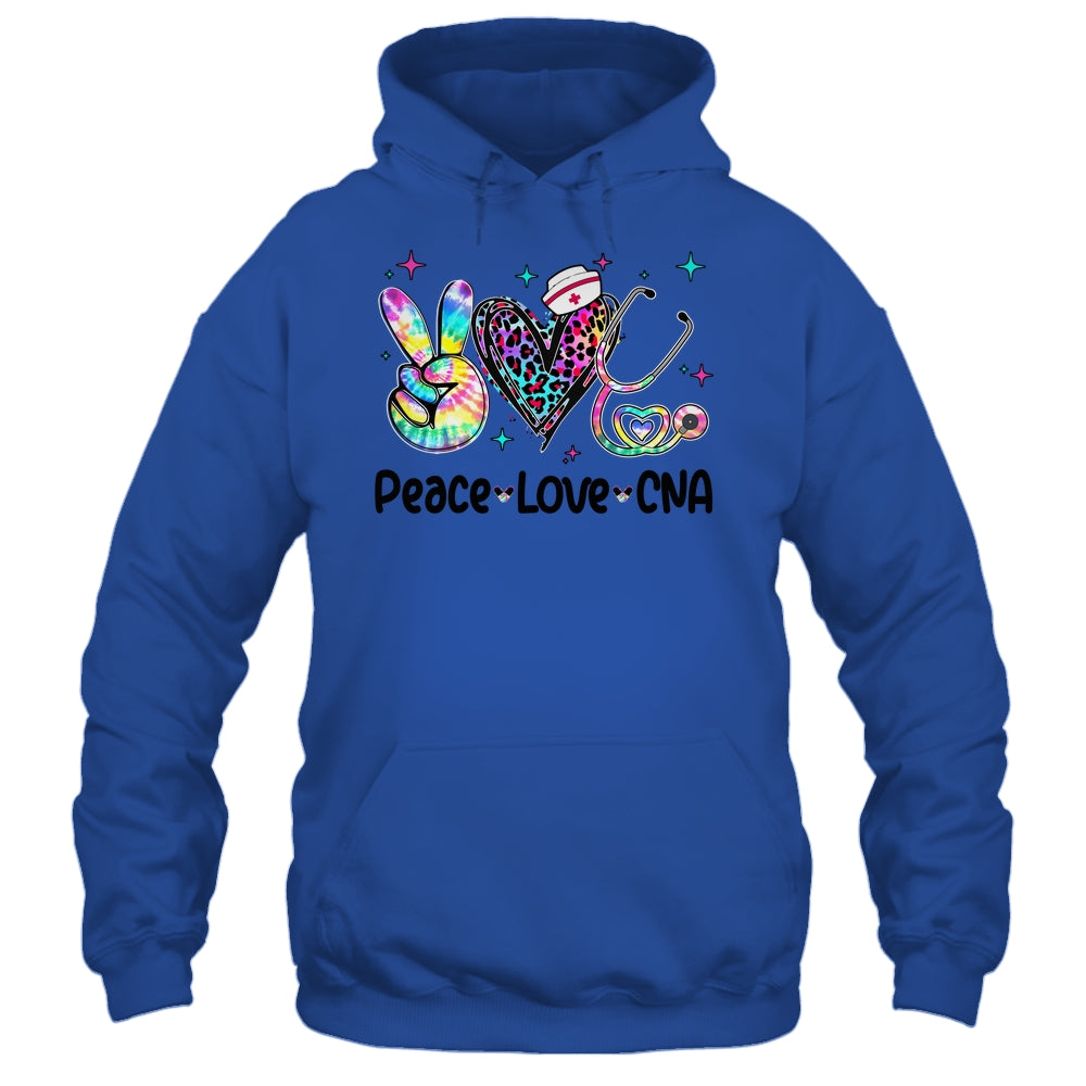 Peace Love CNA Leopard Heart Stethoscope Nursing Nurse Week Shirt & Tank Top | siriusteestore