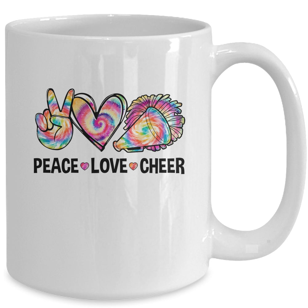 Peace Love Cheer Women Tie Dye Cheerleading Cheerleader Mug | siriusteestore