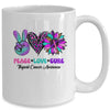Peace Love Cure Blue Ribbon Thyroid Cancer Awareness Mug | siriusteestore