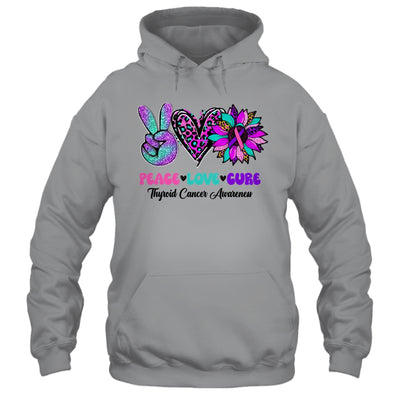 Peace Love Cure Blue Ribbon Thyroid Cancer Awareness Shirt & Hoodie | siriusteestore