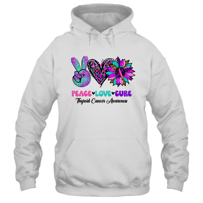 Peace Love Cure Blue Ribbon Thyroid Cancer Awareness Shirt & Hoodie | siriusteestore