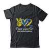 Peace Love Cure Blue Yellow Ribbon Down Syndrome Awareness Shirt & Hoodie | siriusteestore