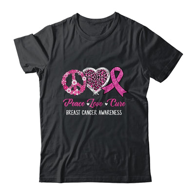 Peace Love Cure Pink Ribbon Cancer Breast Awareness Shirt & Tank Top | siriusteestore