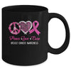 Peace Love Cure Pink Ribbon Cancer Breast Awareness Mug | siriusteestore