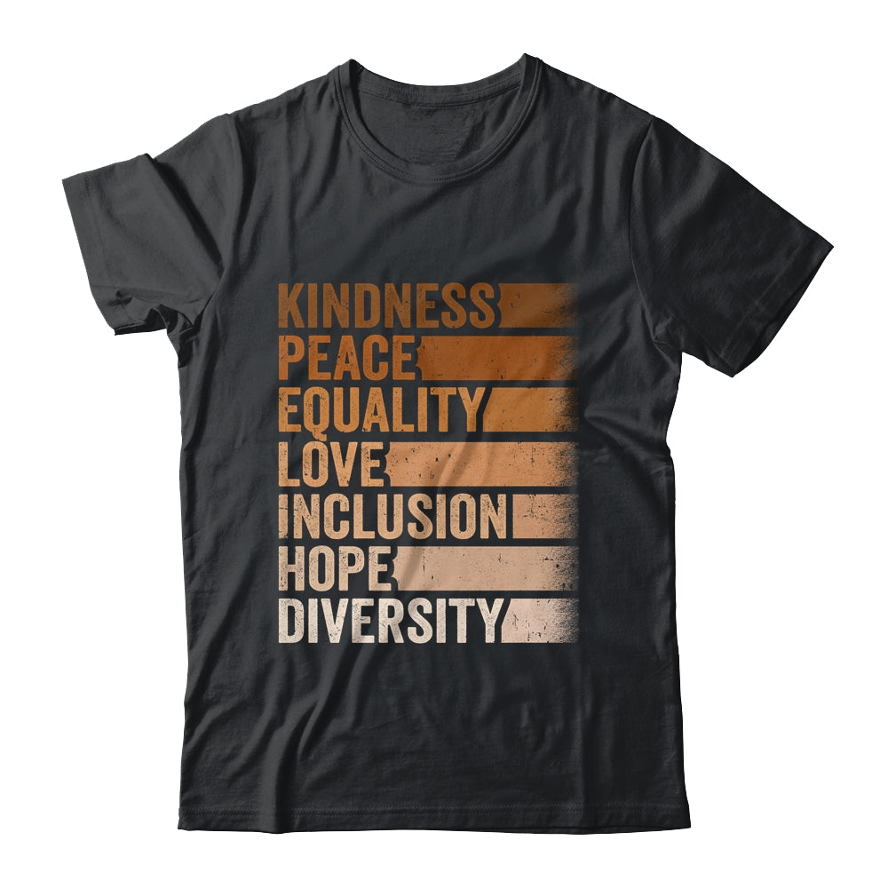 Peace Love Diversity Inclusion Equality Black History Month Shirt & Hoodie | siriusteestore