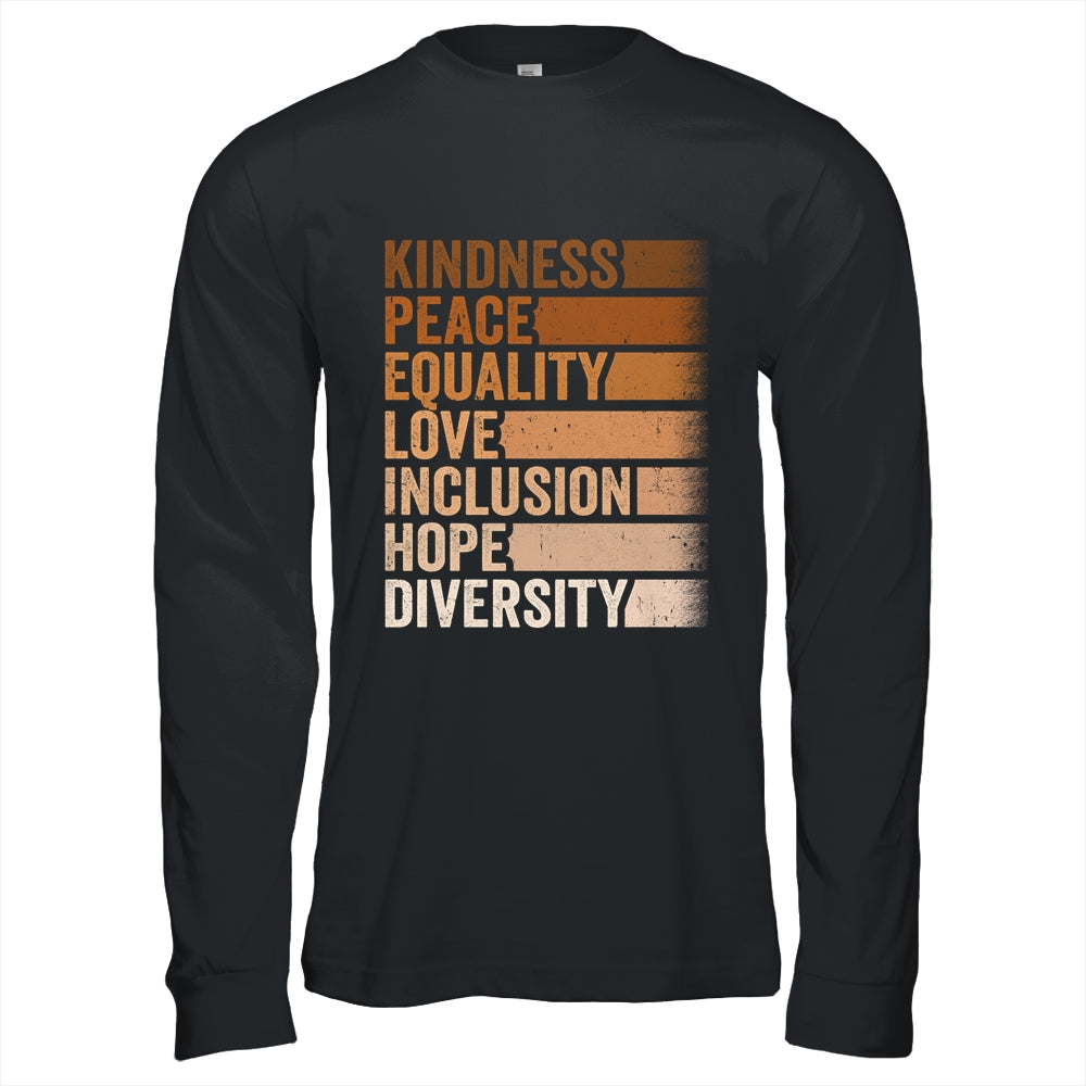 Peace Love Diversity Inclusion Equality Black History Month Shirt & Hoodie | siriusteestore