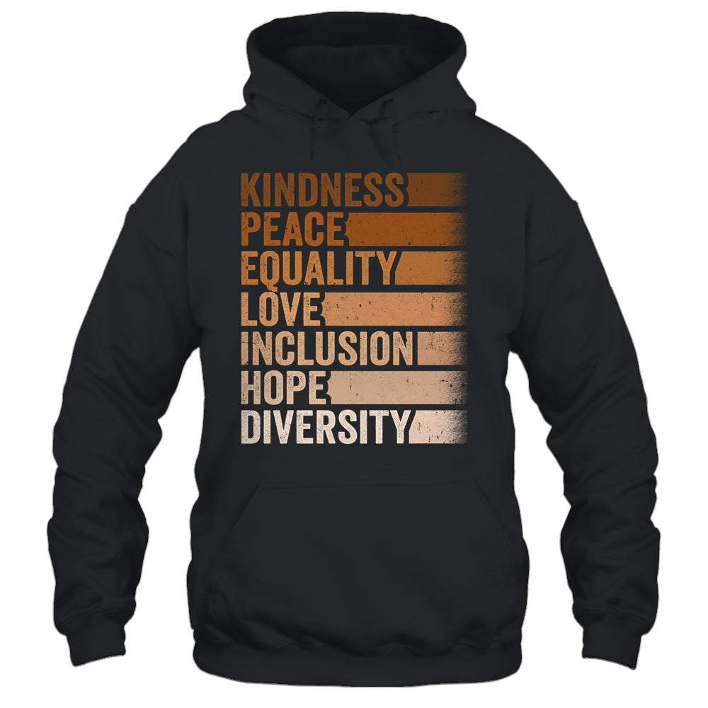 Peace Love Diversity Inclusion Equality Black History Month Shirt & Hoodie | siriusteestore