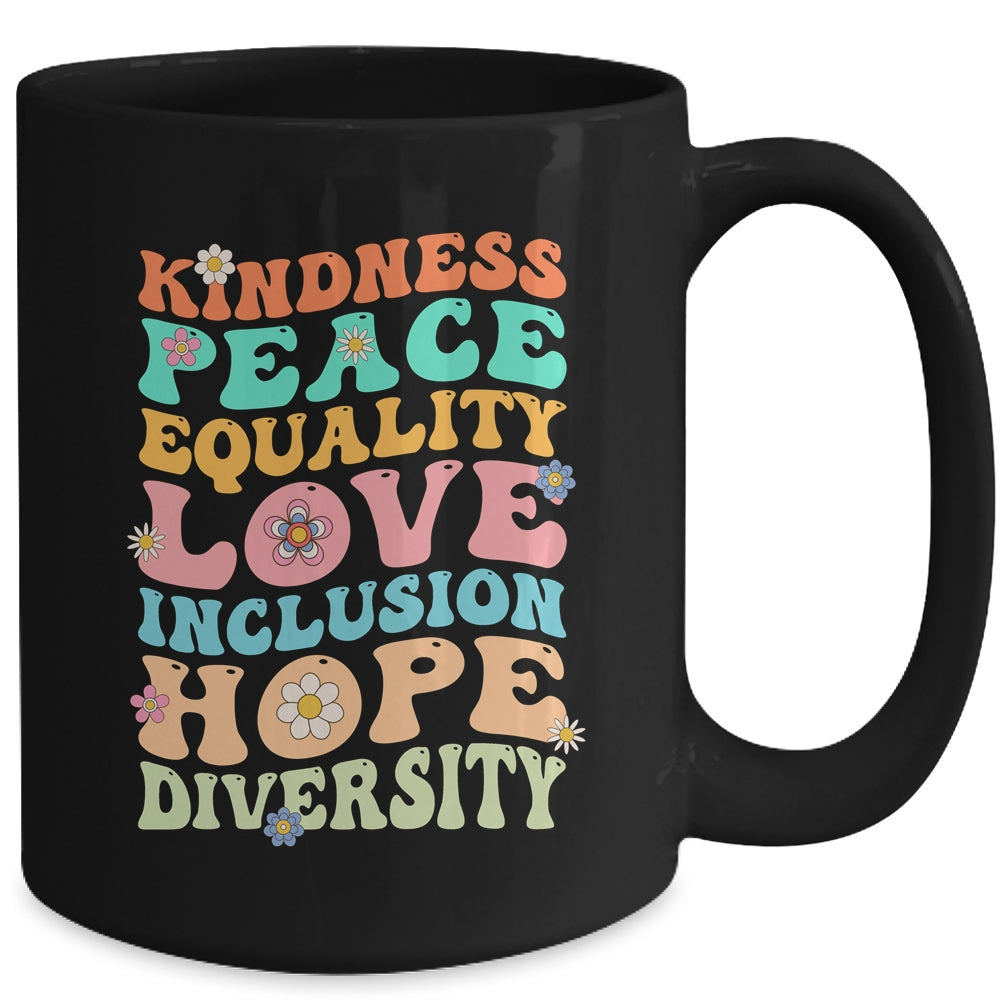 Peace Love Diversity Inclusion Hope Diversity  Groovy Mug | siriusteestore