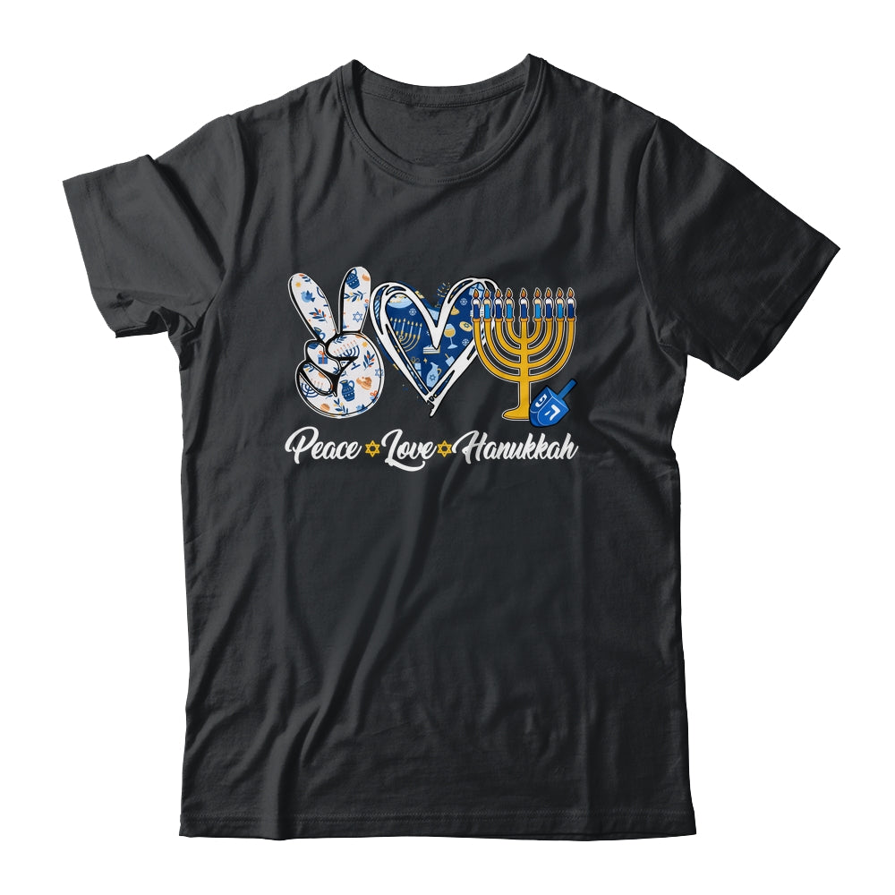 Peace Love Hanukkah Retro Chanukah Jewish Men Women Shirt & Sweatshirt | siriusteestore