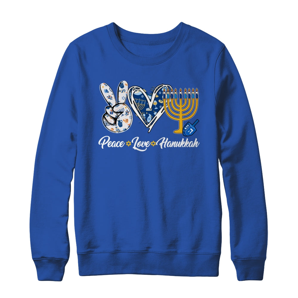 Peace Love Hanukkah Retro Chanukah Jewish Men Women Shirt & Sweatshirt | siriusteestore