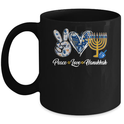 Peace Love Hanukkah Retro Chanukah Jewish Men Women Mug | siriusteestore