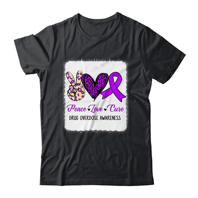 Peace Love Hope Purple Ribbon Drug Overdose Awareness Shirt & Tank Top | siriusteestore