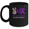 Peace Love Hope Purple Ribbon Drug Overdose Awareness Month Mug | siriusteestore