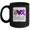 Peace Love Hope Purple Ribbon Drug Overdose Awareness Mug | siriusteestore