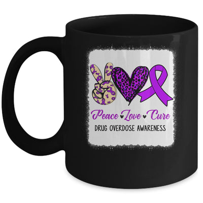 Peace Love Hope Purple Ribbon Drug Overdose Awareness Mug | siriusteestore
