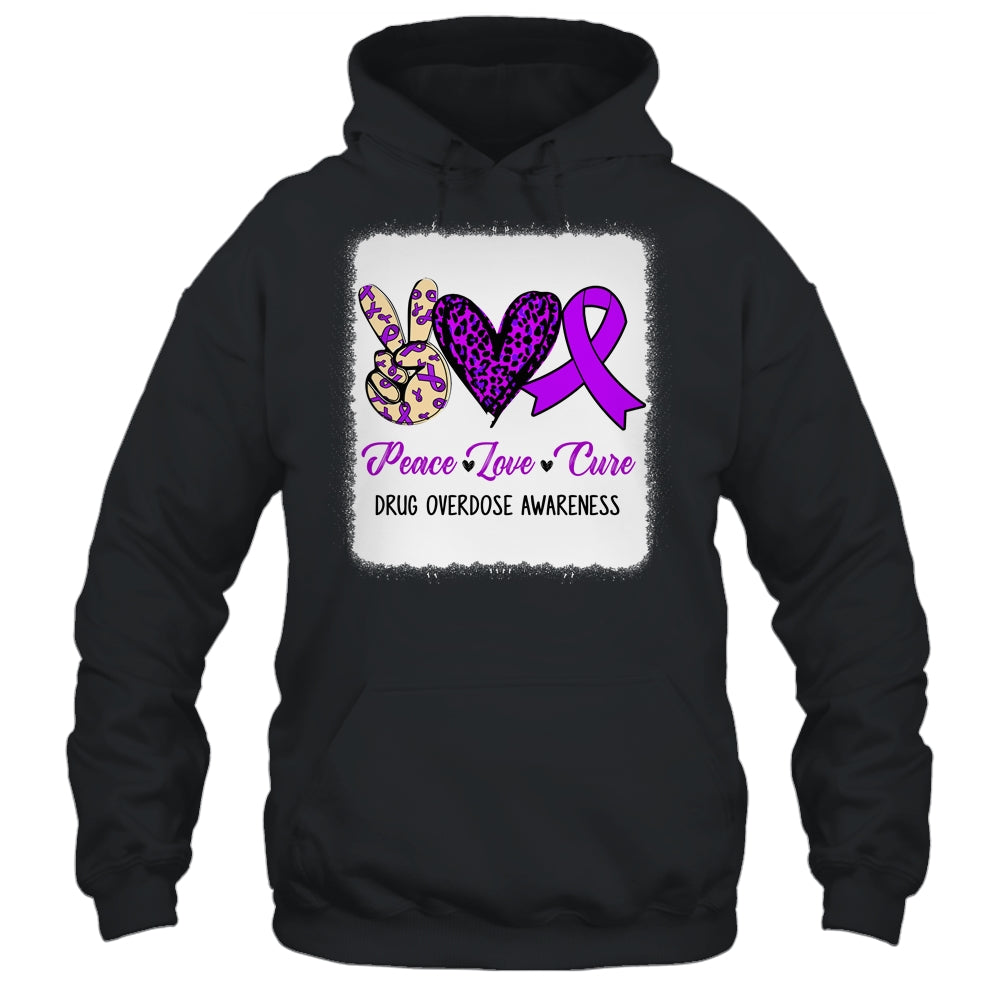 Peace Love Hope Purple Ribbon Drug Overdose Awareness Shirt & Tank Top | siriusteestore
