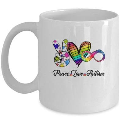 Peace Love Infinity Symbol Cute Autism Awareness Mug | siriusteestore