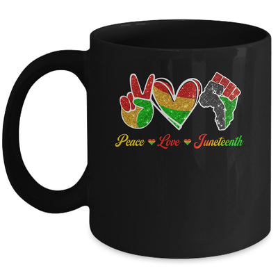 Peace Love Juneteenth Black Pride Freedom 4th Of July Mug | siriusteestore