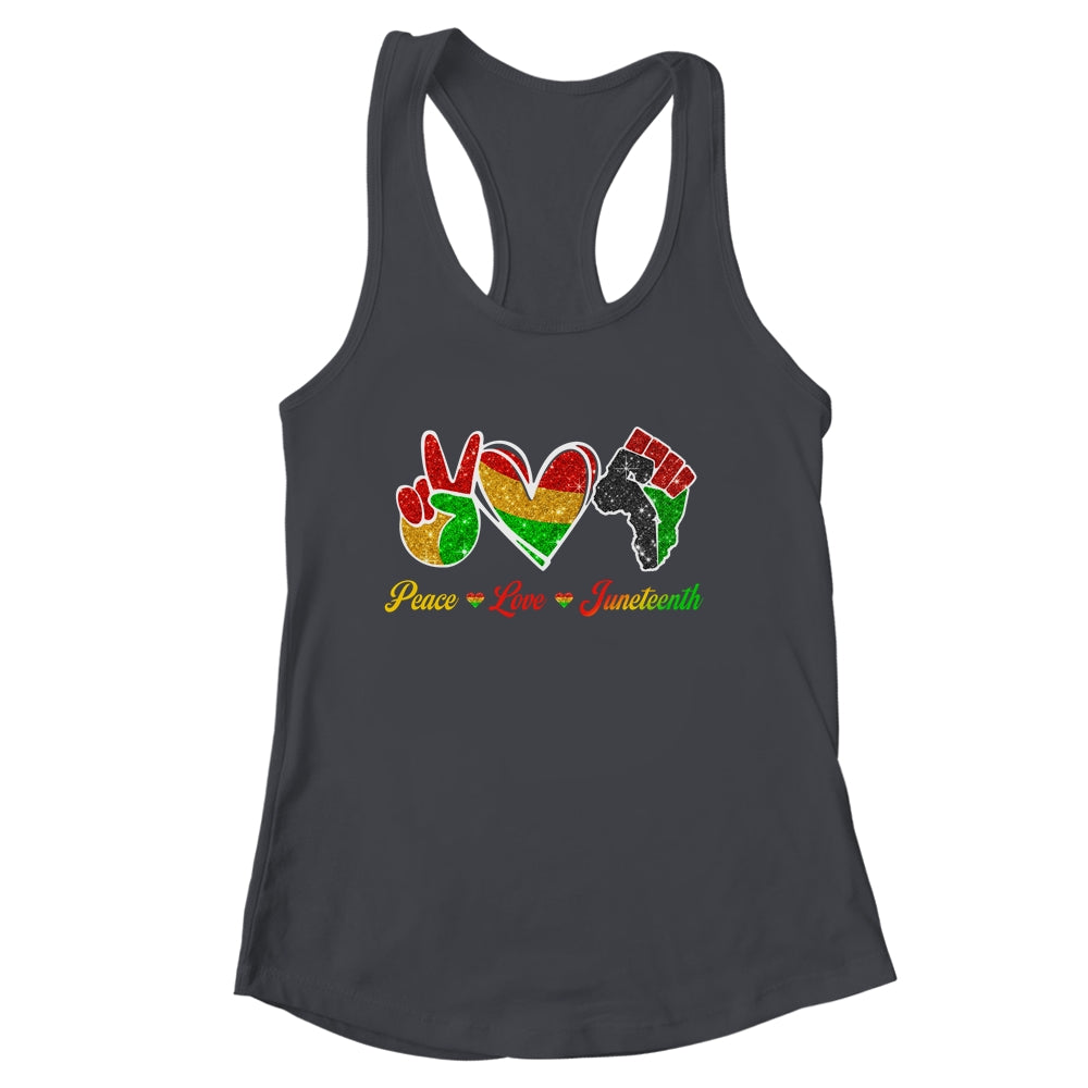 Peace Love Juneteenth Black Pride Freedom 4th Of July Shirt & Tank Top | siriusteestore