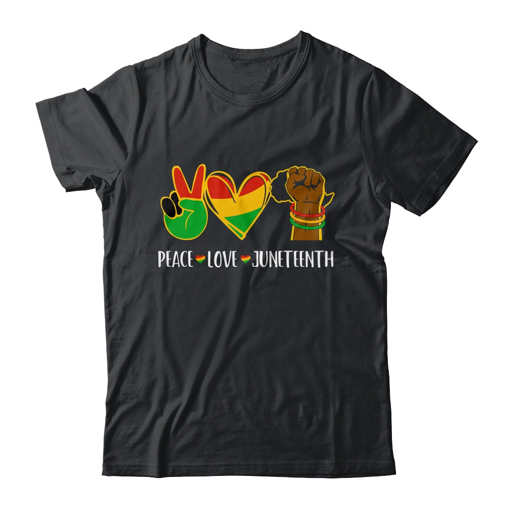 Peace Love Juneteenth Is My Independence Black Pride Freedom Shirt & Tank Top | siriusteestore