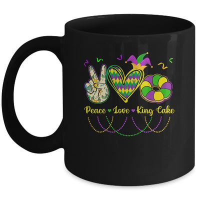 Peace Love King Cake Mardi Gras Men Women Kids Mug | siriusteestore
