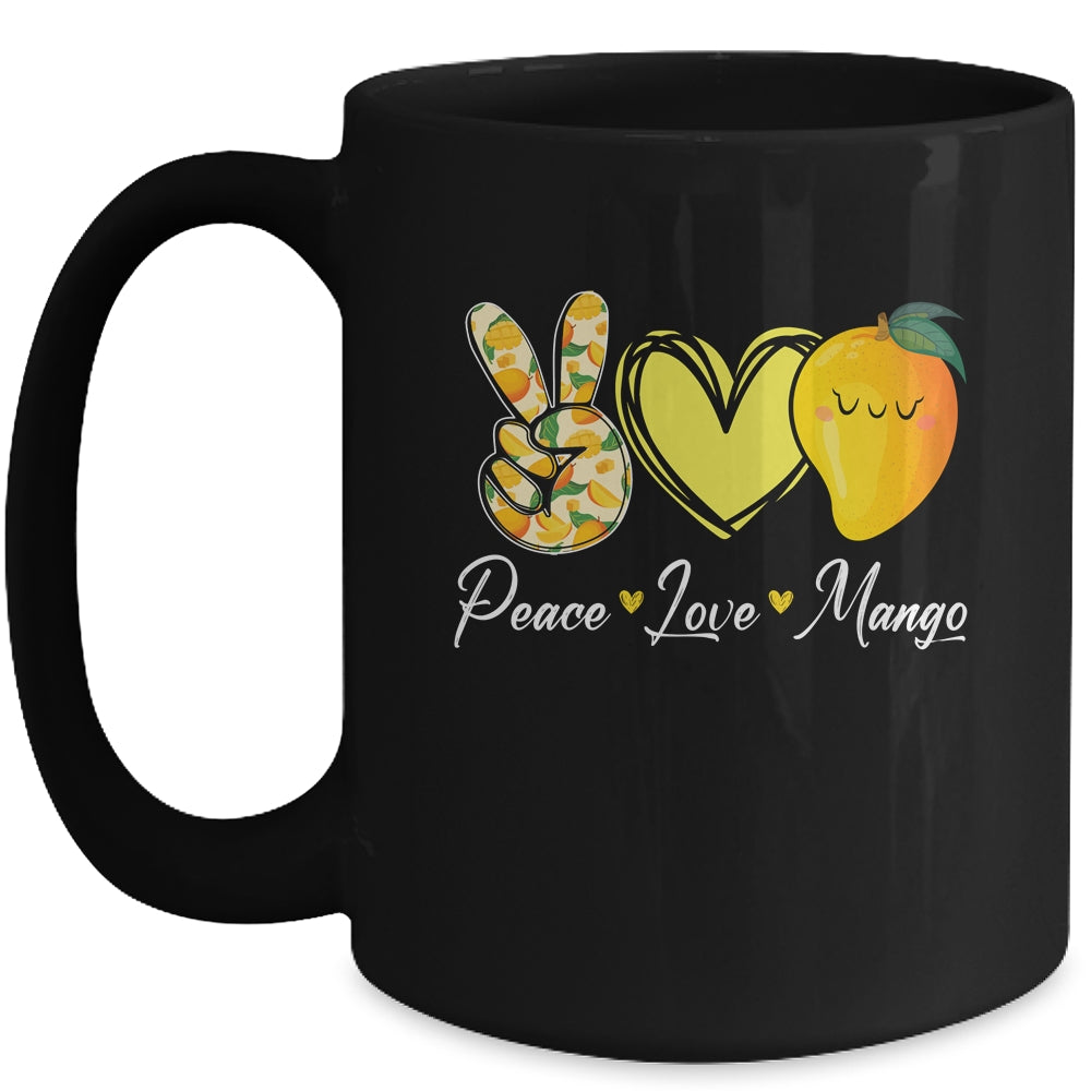 Peace Love Mango Retro Mango Lover Fruit Lover Design Women Mug | siriusteestore